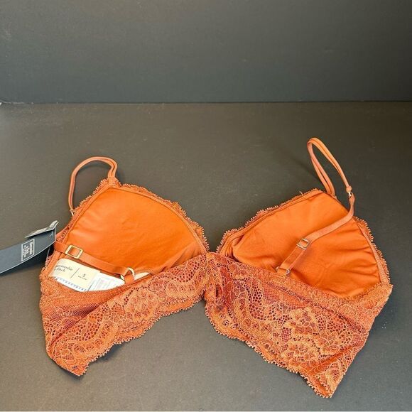 Abercrombie &‎ Fitch Burnt Orange Lace Bralette NWT Size S - Picture 2 of 3
